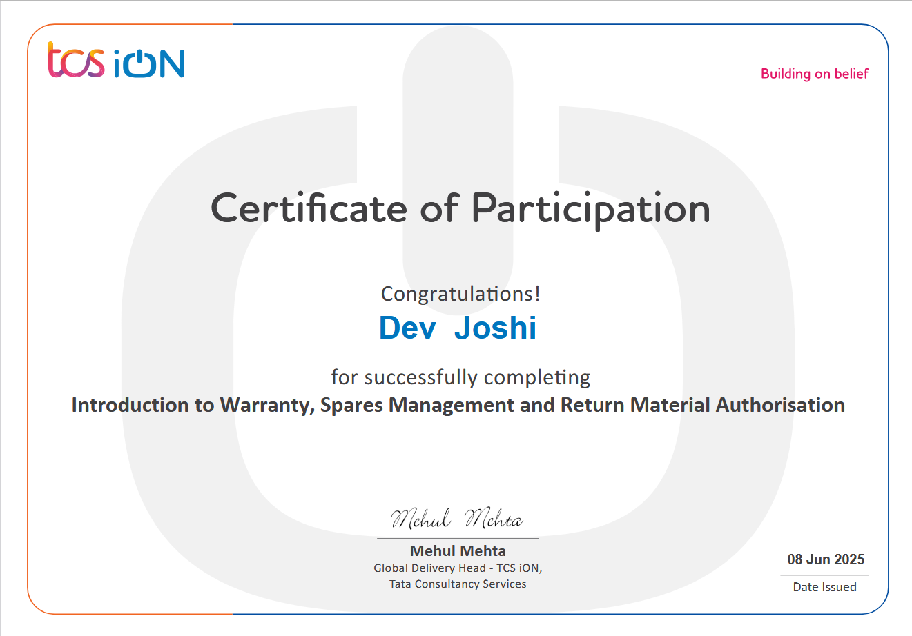 Certificate 3